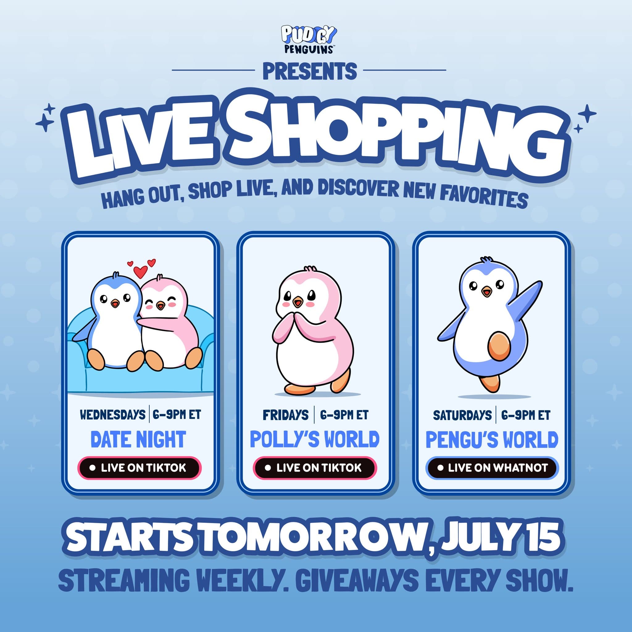 Pudgy Penguins Launches Weekly Live Shopping on TikTok and Whatnot